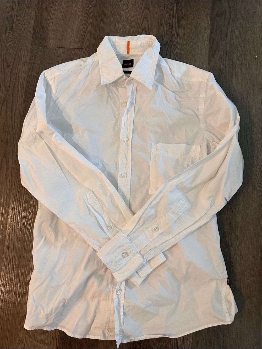 Hugo Boss White Men's Button-Down Shirt - Classic Long Sleeve